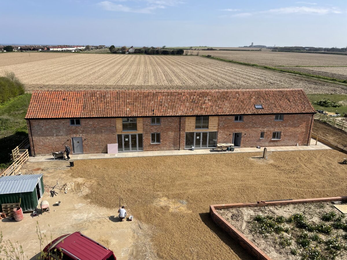 Completed North Norfolk barn conversion by Stellar Construction