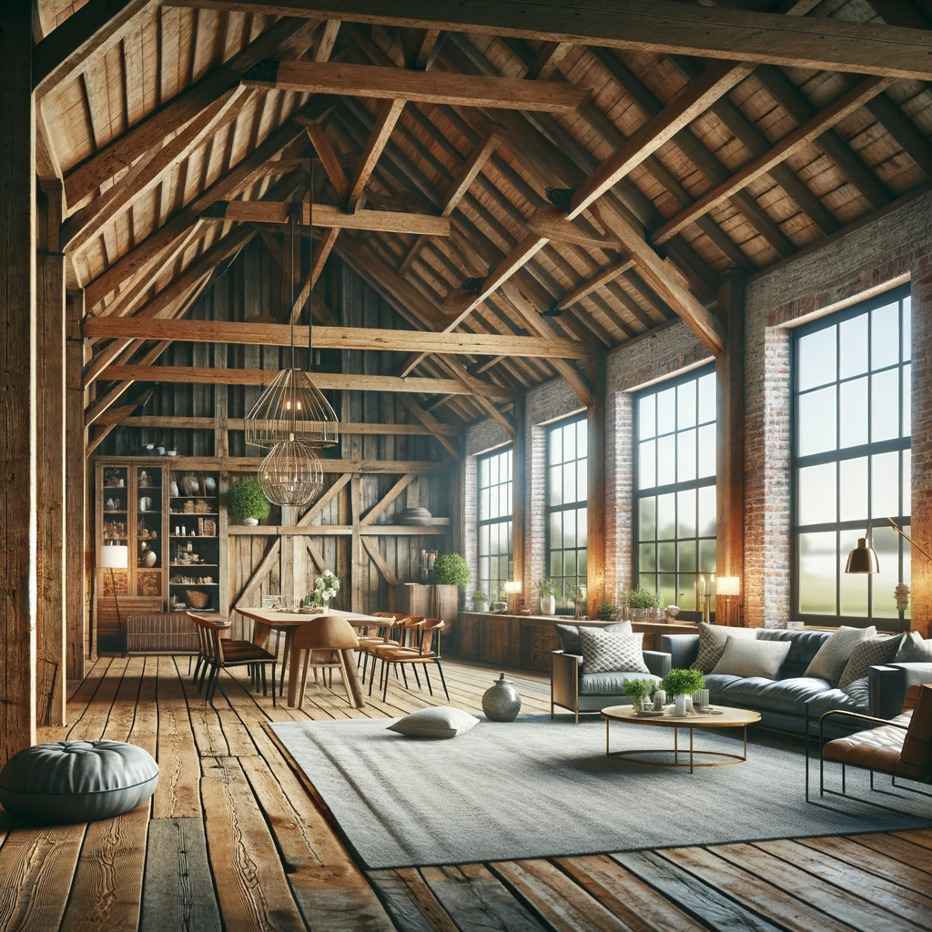 DALL·E-2023-12-31-14.28.30-Create-an-image-of-a-rustic-barn-interior-beautifully-modernized-with-contemporary-furniture-large-windows-and-exposed-original-wooden-beams-refle.png