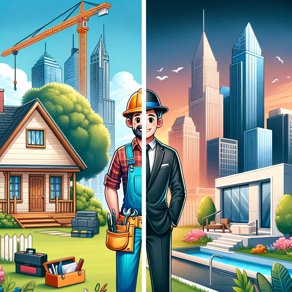 DALL·E-2023-12-31-15.47.02-a-detailed-and-colorful-illustration-of-a-local-builder-and-a-large-construction-company-side-by-side-showing-a-small-friendly-builder-with-a-hard-h.png