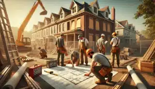 Local builders from Stellar Construction working on a residential project, showcasing teamwork, expertise, and commitment to quality construction in the community.