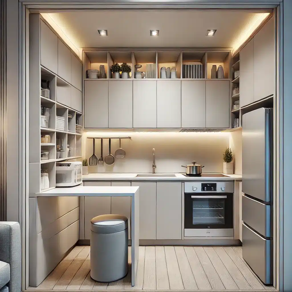 A space-saving kitchen with modern features