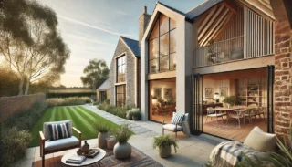 Modern home extension with large windows and natural light