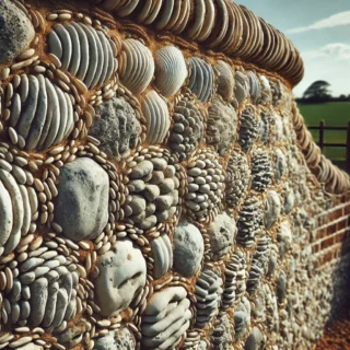 Restored flint wall in Sheringham, showcasing expert craftsmanship and preservation of traditional Norfolk architecture