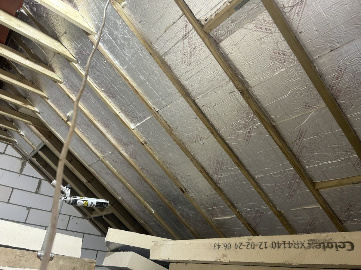 Insulated vaulted roof structure built by Stellar Construction at East Ruston