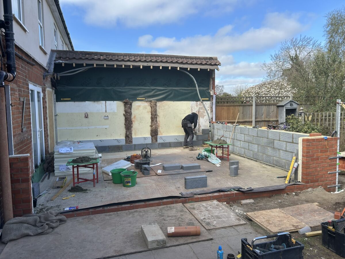 Floor structure and service preparation for the South Walsham extension