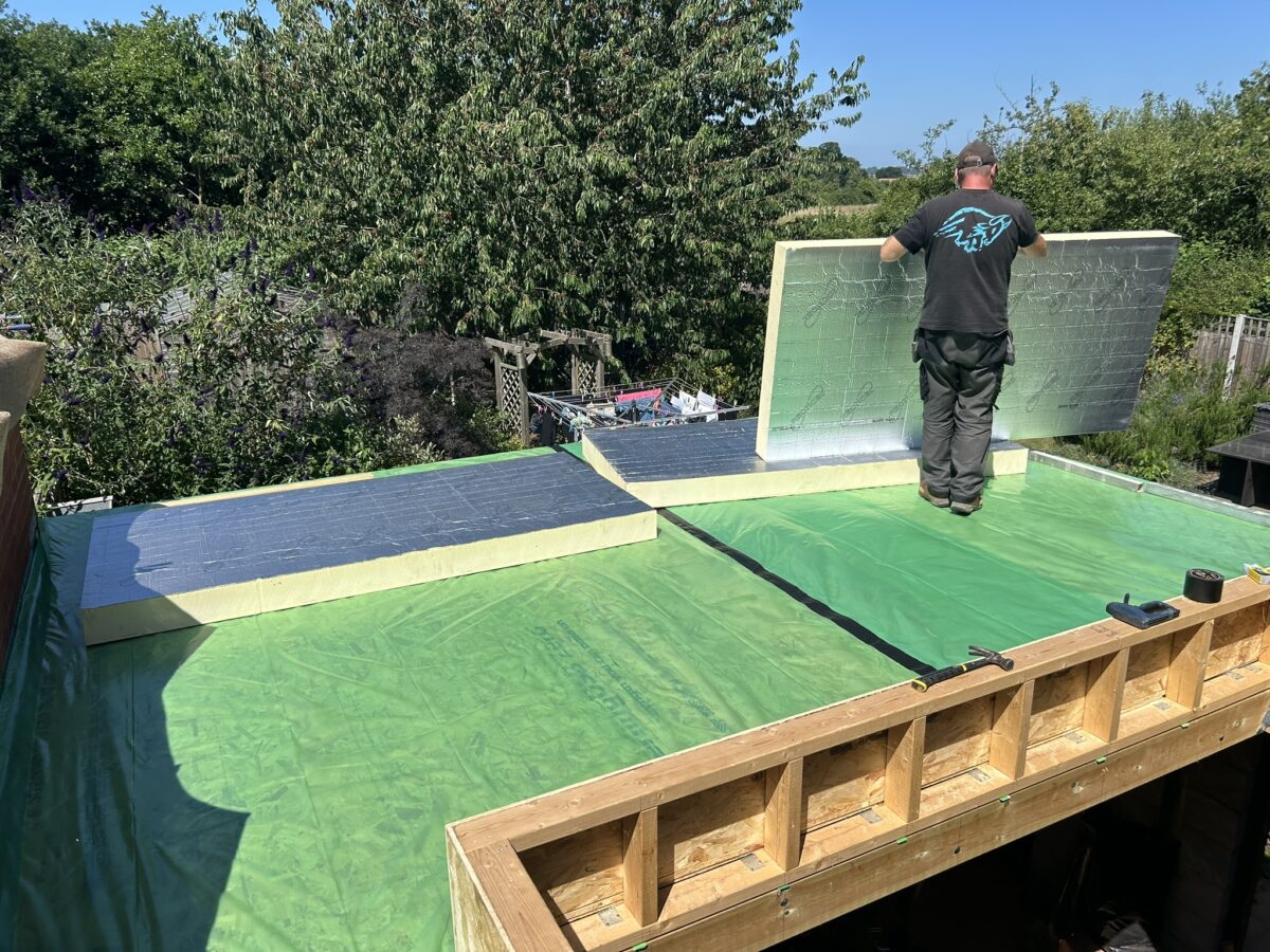 Insulated warm roof construction on the South Walsham extension